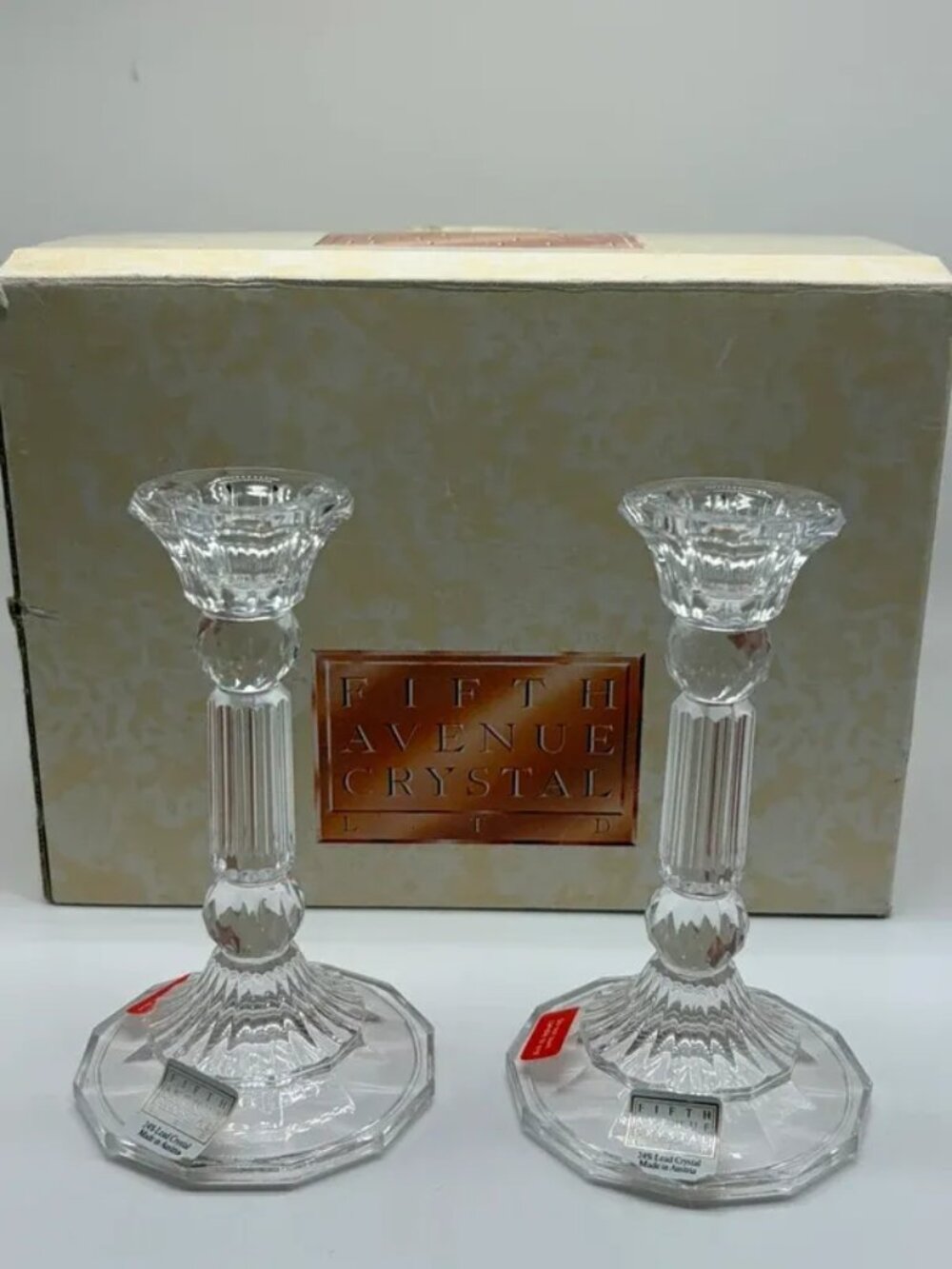 NEW Fifth Avenue Cristal Candlesticks